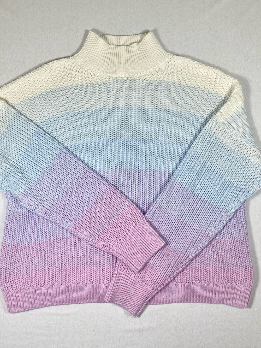 LC Lauren Conrad XL Pastel Ombre Striped Mock Neck Sweater